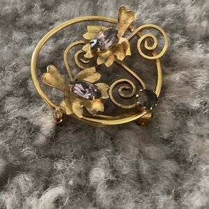 Antique Gold and Purple Brooch